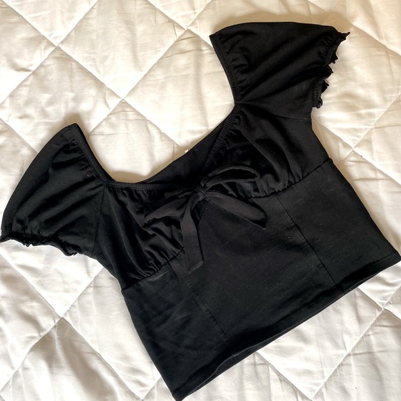 Ava Tie Front Short Sleeve Top - Picture 2 of 4